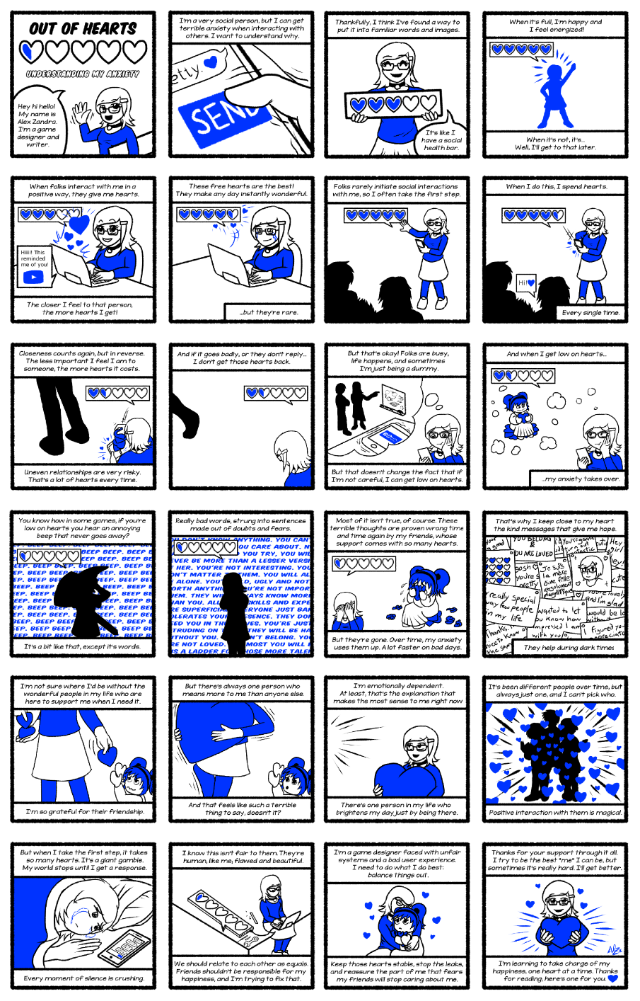 Social Anxiety Comic Risograph Print